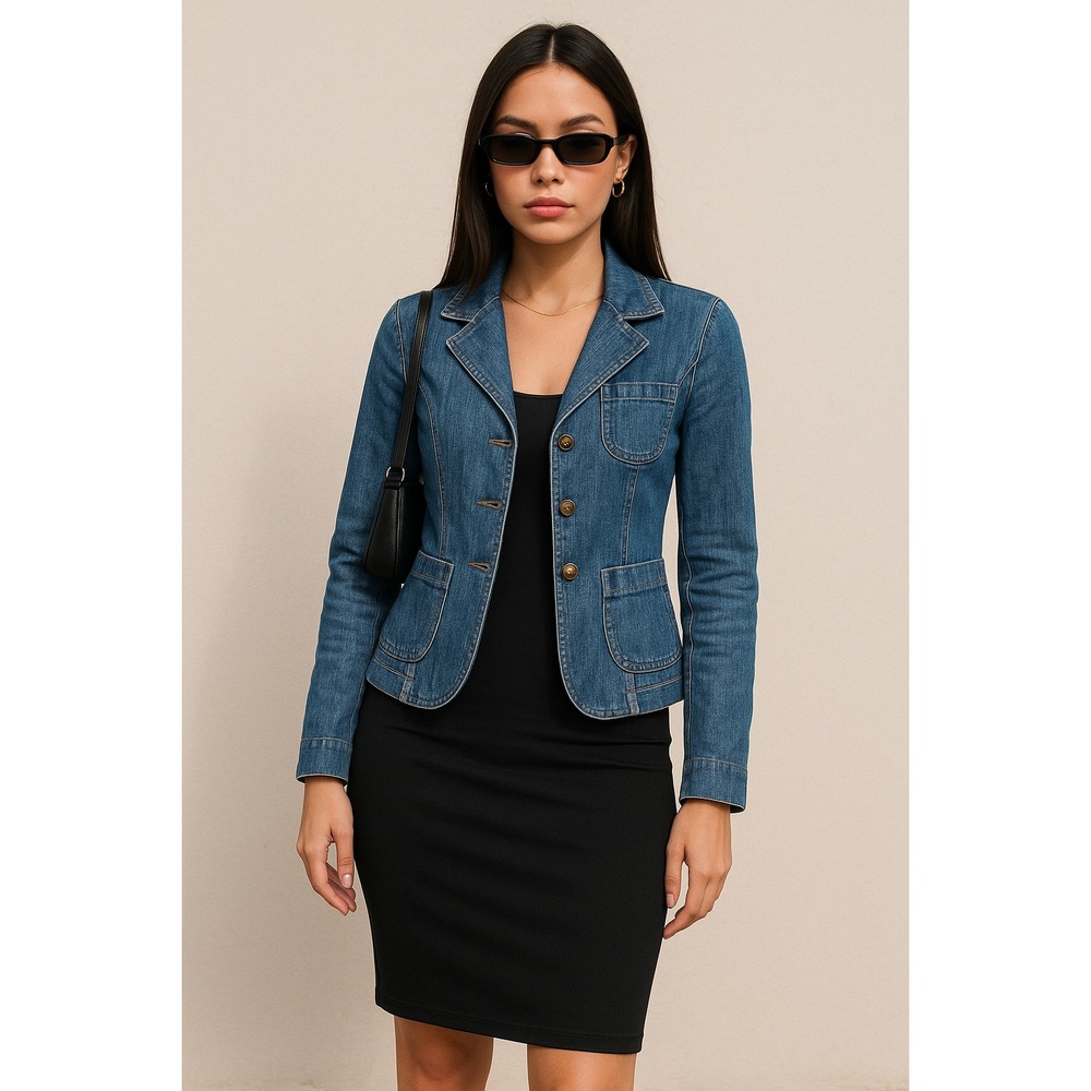 XOXO Medium Blue Denim Blazer Jacket